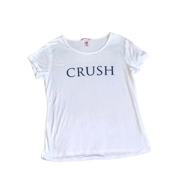Victoria's Secret White Crush Graphic Lounge Short Sleeve Tee Small Women’s - Picture 5 of 5